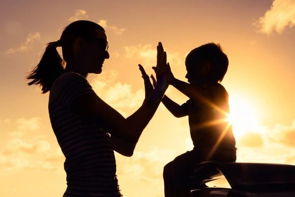 Image of happy mother and child after resolving child arrangements Worcester